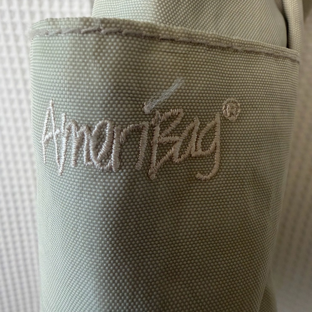 AmeriBag 17" Nylon Crossbody Sling Healthy Back Bag (Taupe) - Picture 5 of 9